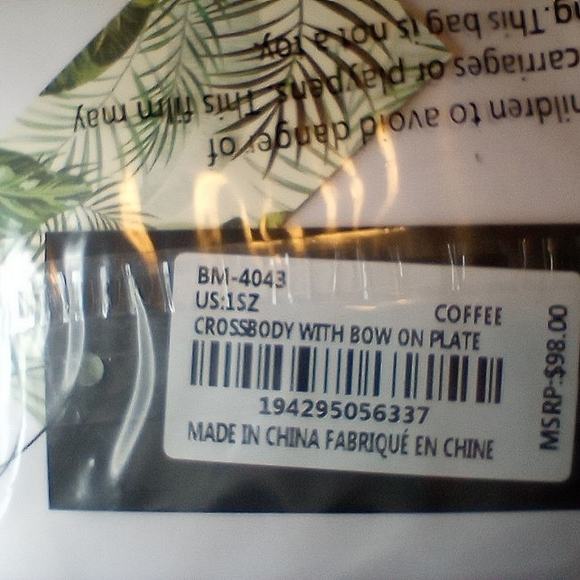 Badgley Mischka Crossbody w/ Bow on Plate Coffee NWT - Picture 9 of 10